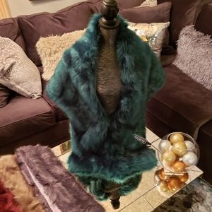 Glamour Girl Emerald Faux Fur Wrap